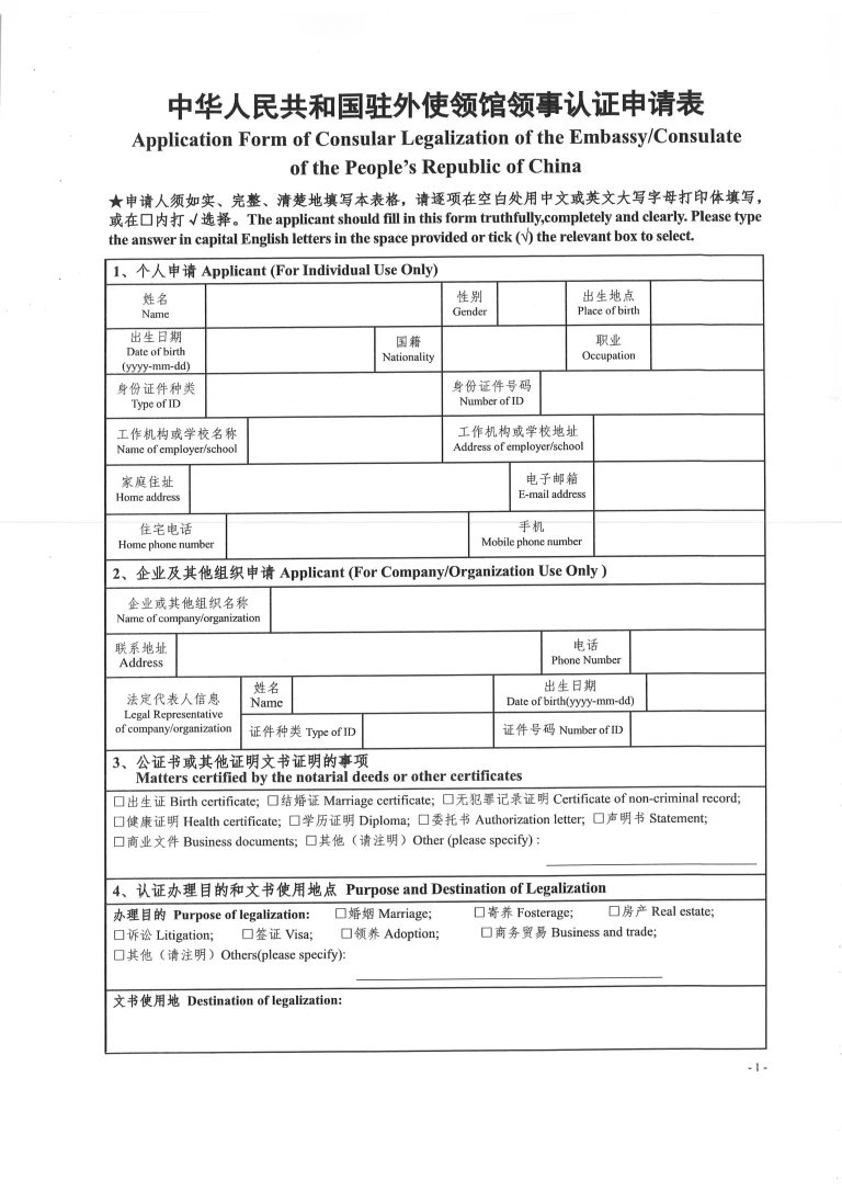 ჩინეთის ვიზის განაცხადის ფორმა — საბუთების მომზადება ჩინეთის ვიზისთვის